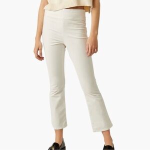 XL NWT Free People In My Feelings -cropped boot cut velvet side zip pants.